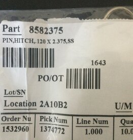 BOUMATIC PIN, HITCH, .120 X 2.375, SS (ZINC)
