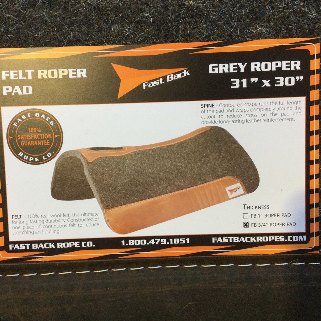 FAST BACK ROPES SADDLE FELT ROPER PAD 31" X 30"