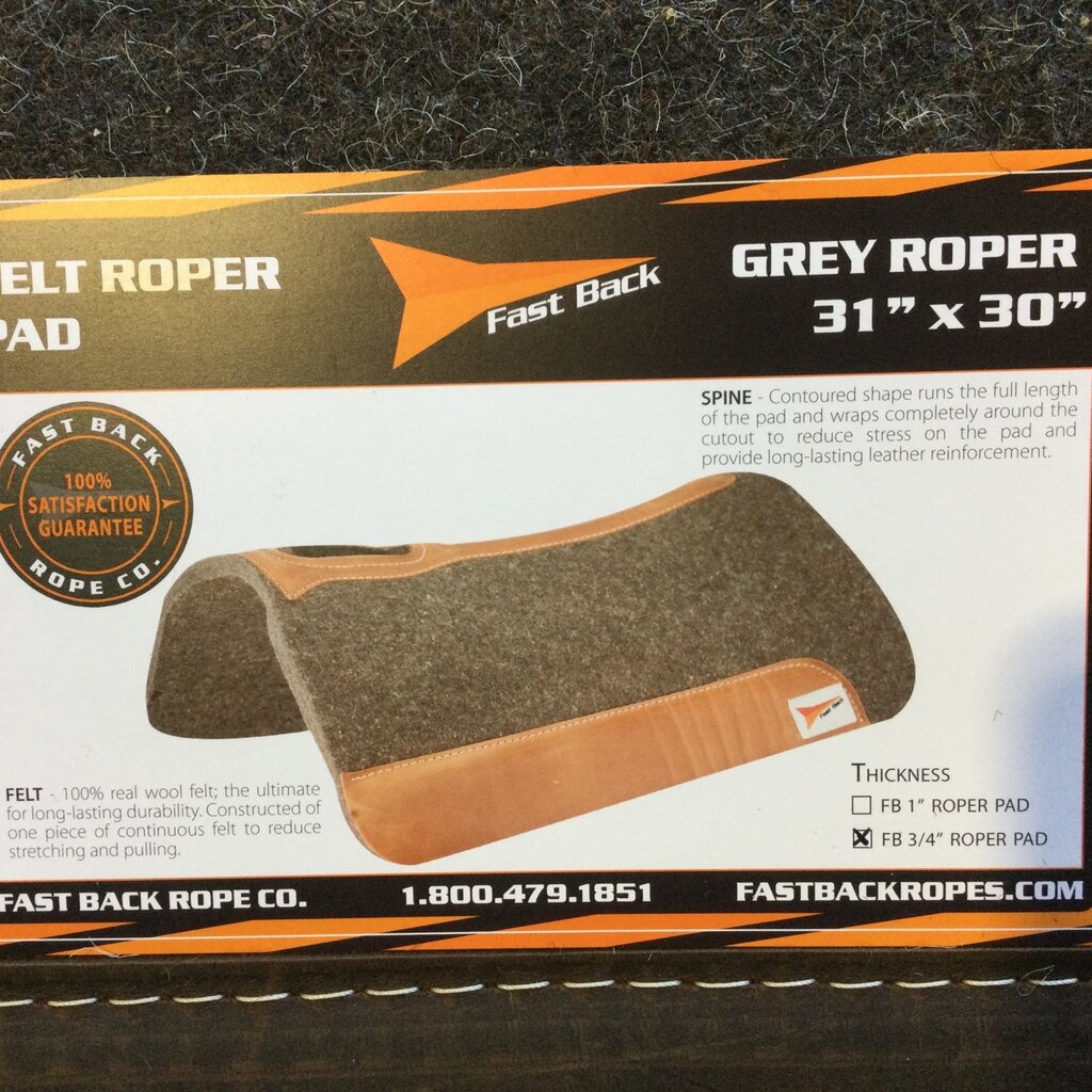 FAST BACK ROPES SADDLE FELT ROPER PAD 31" X 30"