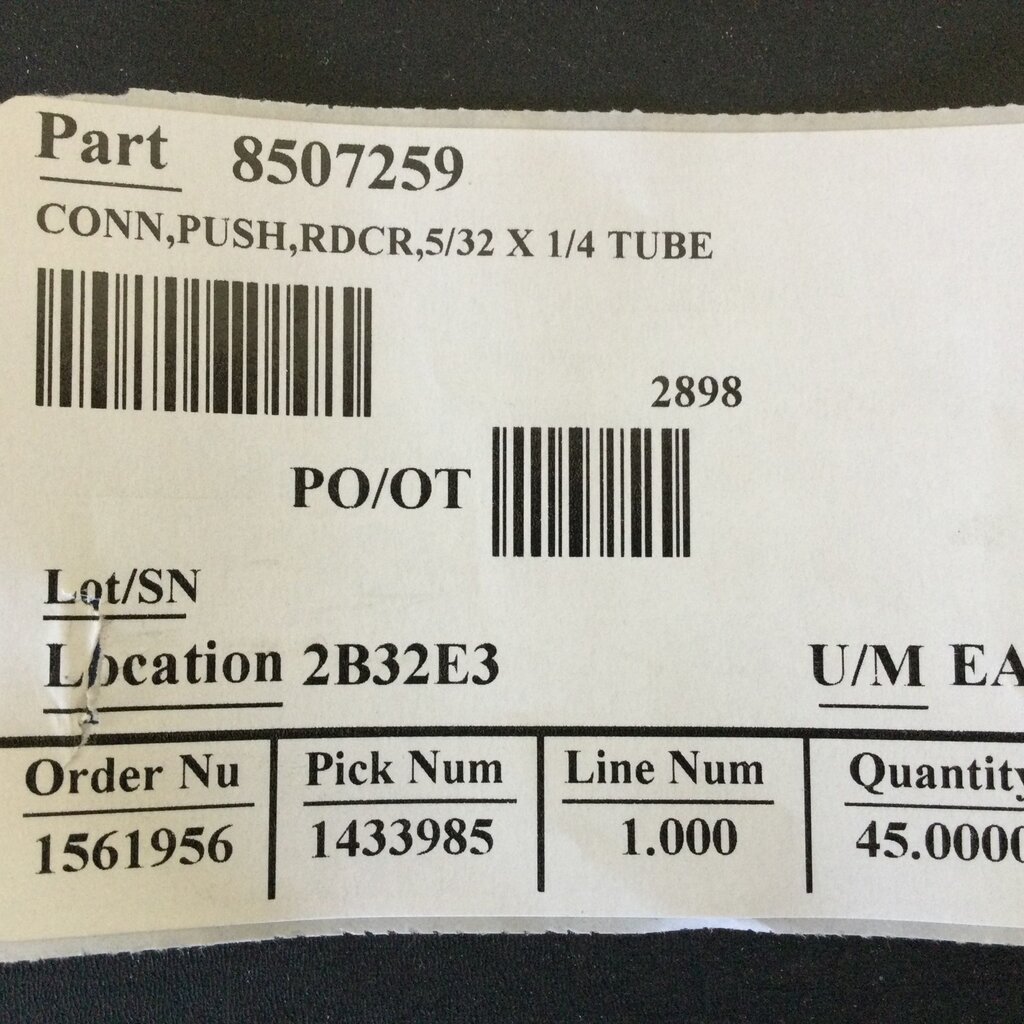 AIR FITTING STEM REDUCING T5/32 X 1/4