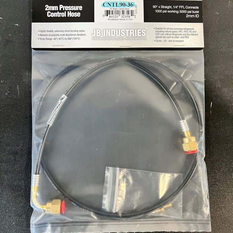 36" HIGH PRESSURE 1000 PSI CONTROL HOSE W/ 90° ELBOW (REQUIRES 2)