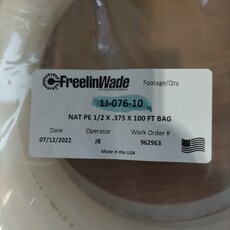 1/2 NATURAL POLYETHYLENE HARD TUBING (PER FT)