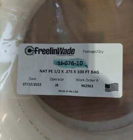 1/2 NATURAL POLYETHYLENE HARD TUBING (PER FT)