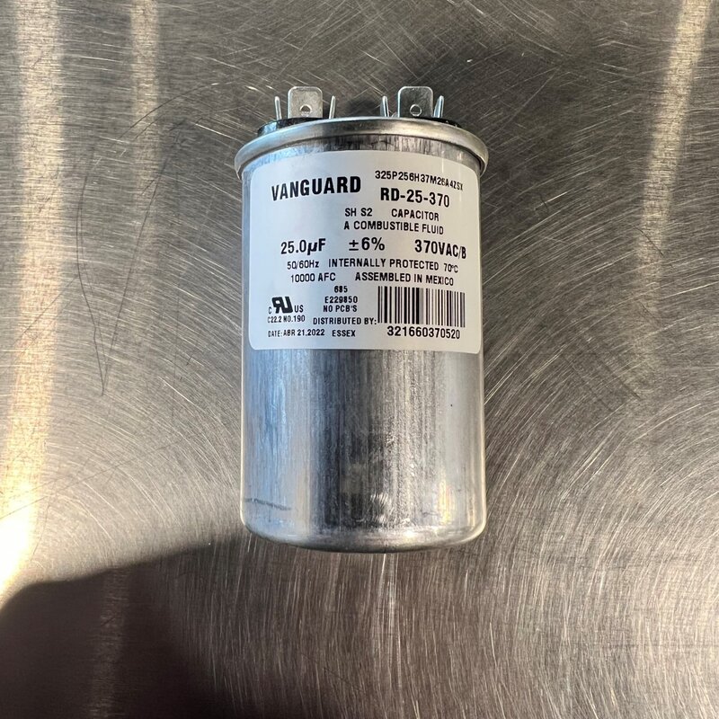 LEESON 191482.00 MOTOR ROUND RUN CAPACITOR 25-UF, 370VAC