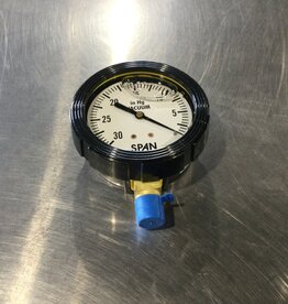 BOUMATIC VACUUM GAUGE LIQUID FILLED 2-1/2 FACE, 0-30 Hg