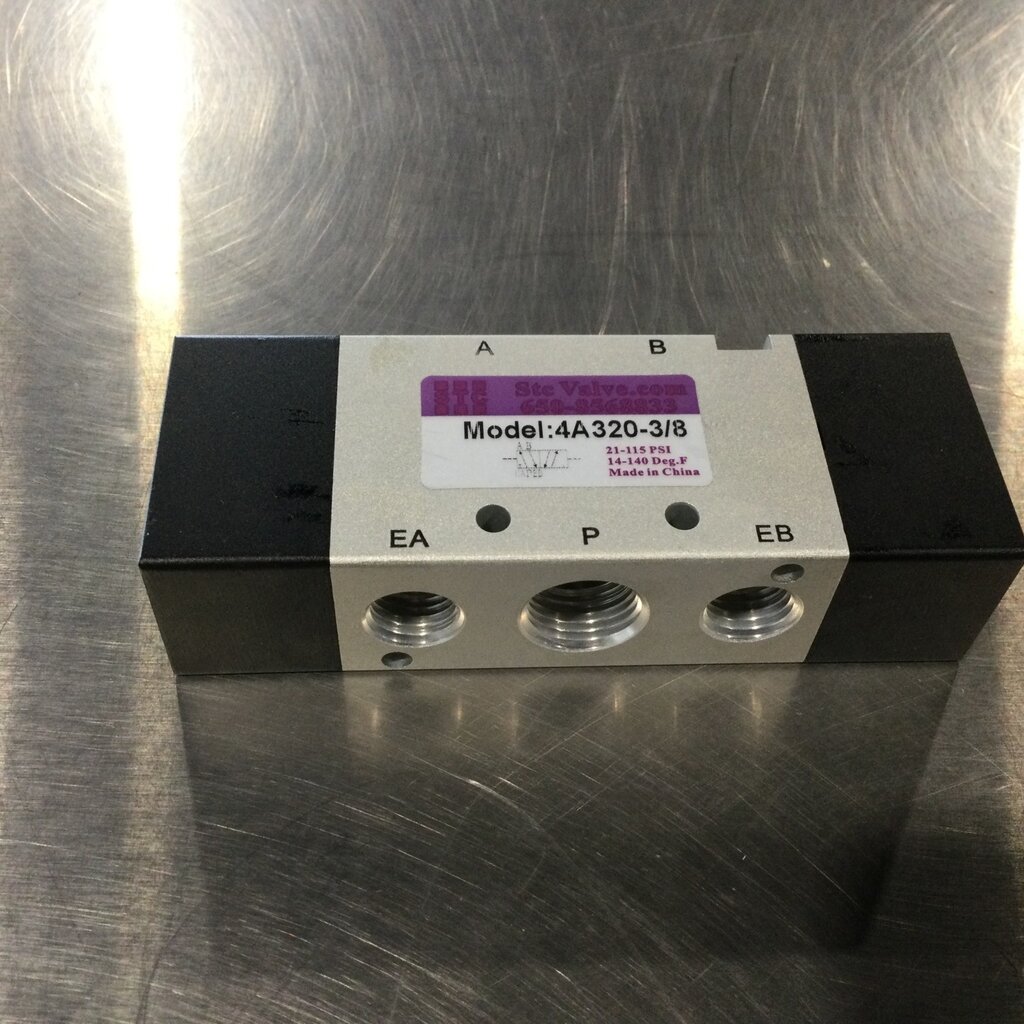 AIR VALVE 3/8 DOUBLE PILOT, 5-PORT, 4-WAY, 2-POSITION