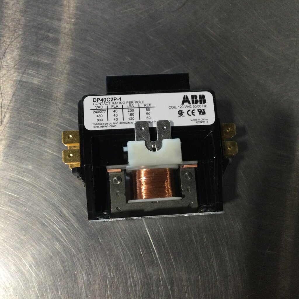 CONTACTOR - 2-POLE - 40A - 120VAC
