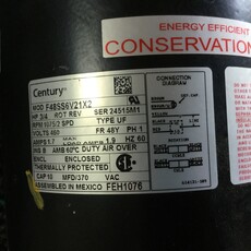 CONDENSING FAN MOTOR 3/4HP, 460V, 1075RPM, 48Y FRAME