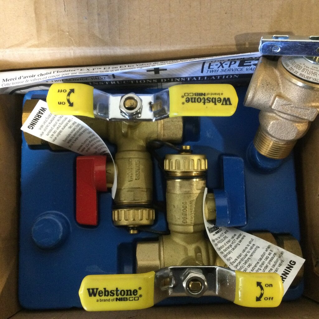 WEBSTONE BRASS TANKLESS RINNAI WATER HEATER SERVICE VALVES 3/4 FPT