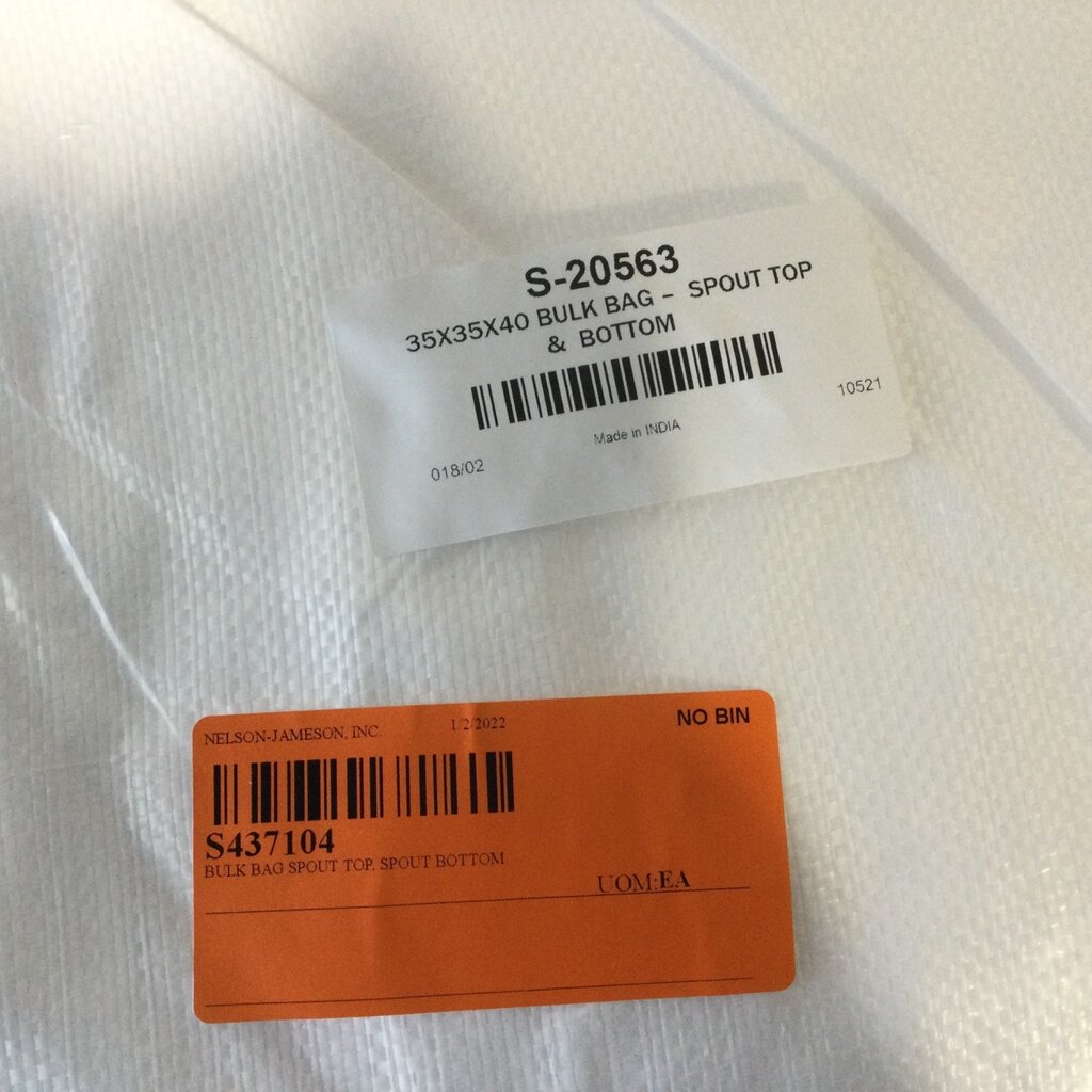 BULK BAG W/ SPOUT TOP/BOTTOM 35" X 35" X 40"