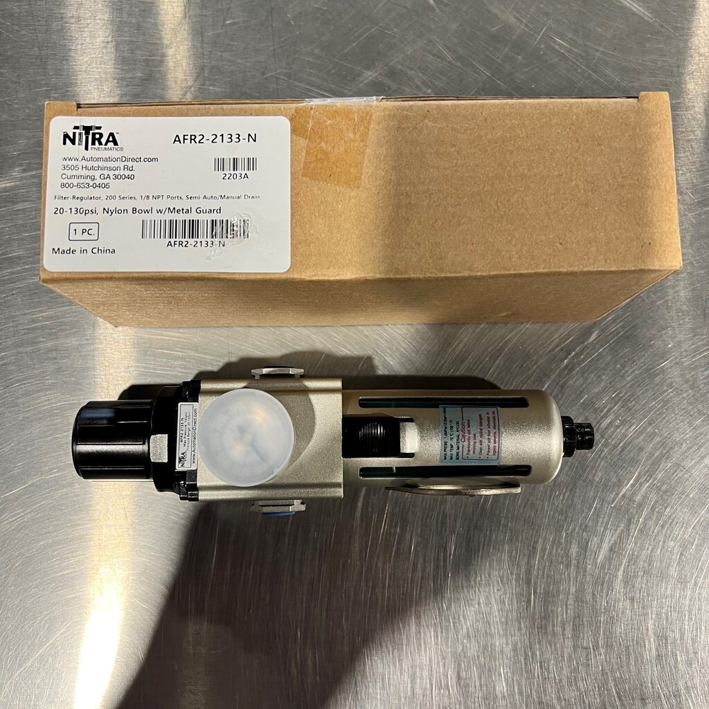 OPTI-BLEND 1/8 AIR FILTER REGULATOR 20-130psi. W/ AUTO DRAIN