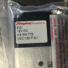 4-WAY DIRECT ACTING SOLENOID VALVE,12VDC, 50/60Hz, 4.5 WATTS, 125 PSI, 1/8-27 PORTS