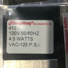 4-WAY DIRECT ACTING SOLENOID VALVE, 120VAC, 50/60Hz, 4.5 WATTS, 125 PSI, 1/8-27 PORTS