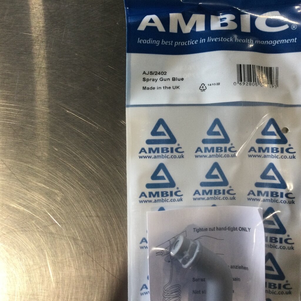 AMBIC BLUE PUSH BUTTON JETSTREAM GUN W/ FIXED NON-ADJUSTABLE NOZZLE