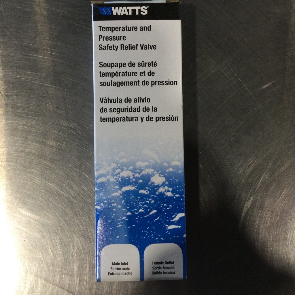 WATTS 3/4 PRESSURE SAFETY RELIEF VALVE 150#,  210°, 105,000 BTU (3X LONG SHANK)