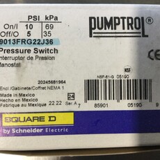 WATER PUMP PRESSURE SWITCH 5-10 psi., RANGE 4-45 psi.