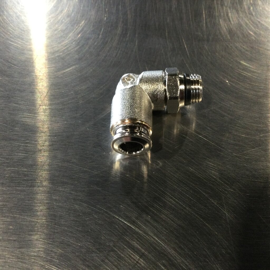 ALPHA TECH AIR FITTING S/S 90° ELBOW T1/4 X 1/8 MALE SWIFT-FIT THREAD