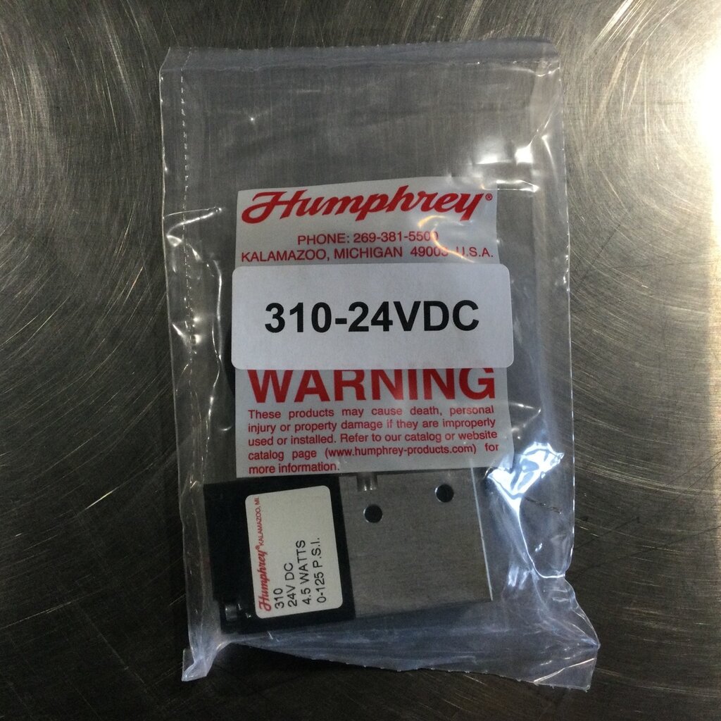 3-WAY DIRECT ACTING SOLENOID VALVE, 24VDC, 4.5 WATTS, 125 PSI, 1/8-27 PORTS