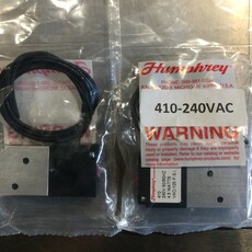 4-WAY DIRECT ACTING SOLENOID VALVE, 240VAC, 50/60Hz, 4.5 WATTS, 125 PSI, 1/8-27 PORTS