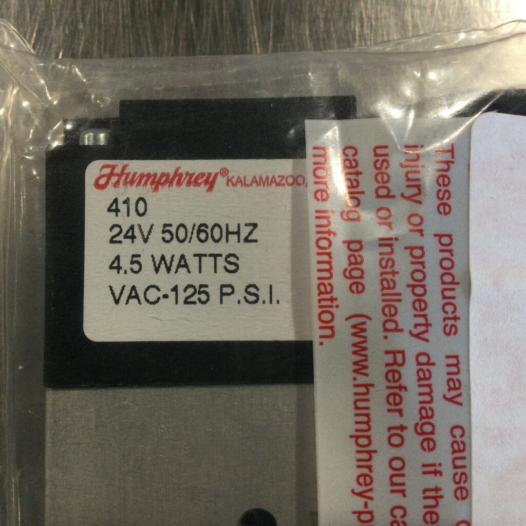 4-WAY DIRECT ACTING SOLENOID VALVE, 24VAC, 50/60Hz, 4.5 WATTS, 125 PSI, 1/8-27 PORTS