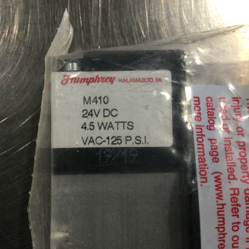 4-WAY DIRECT ACTING MANIFOLD SOLENOID VALVE, 24VDC, 4.5 WATTS,125 PSI, 1/8-27 PORTS