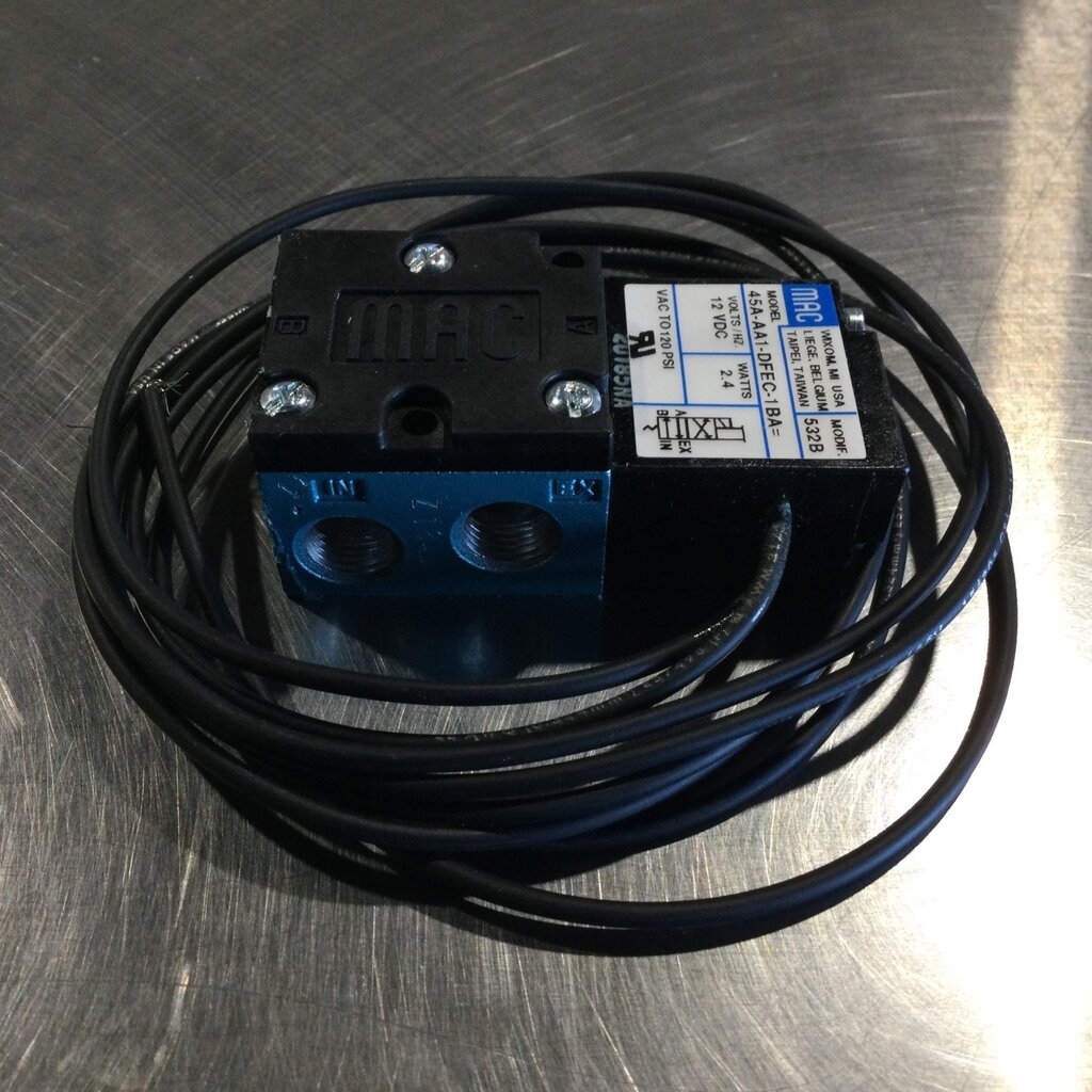 MAC AIR VALVE, 4/2, 12VDC, 2.4W, 1/8-27 PORTS