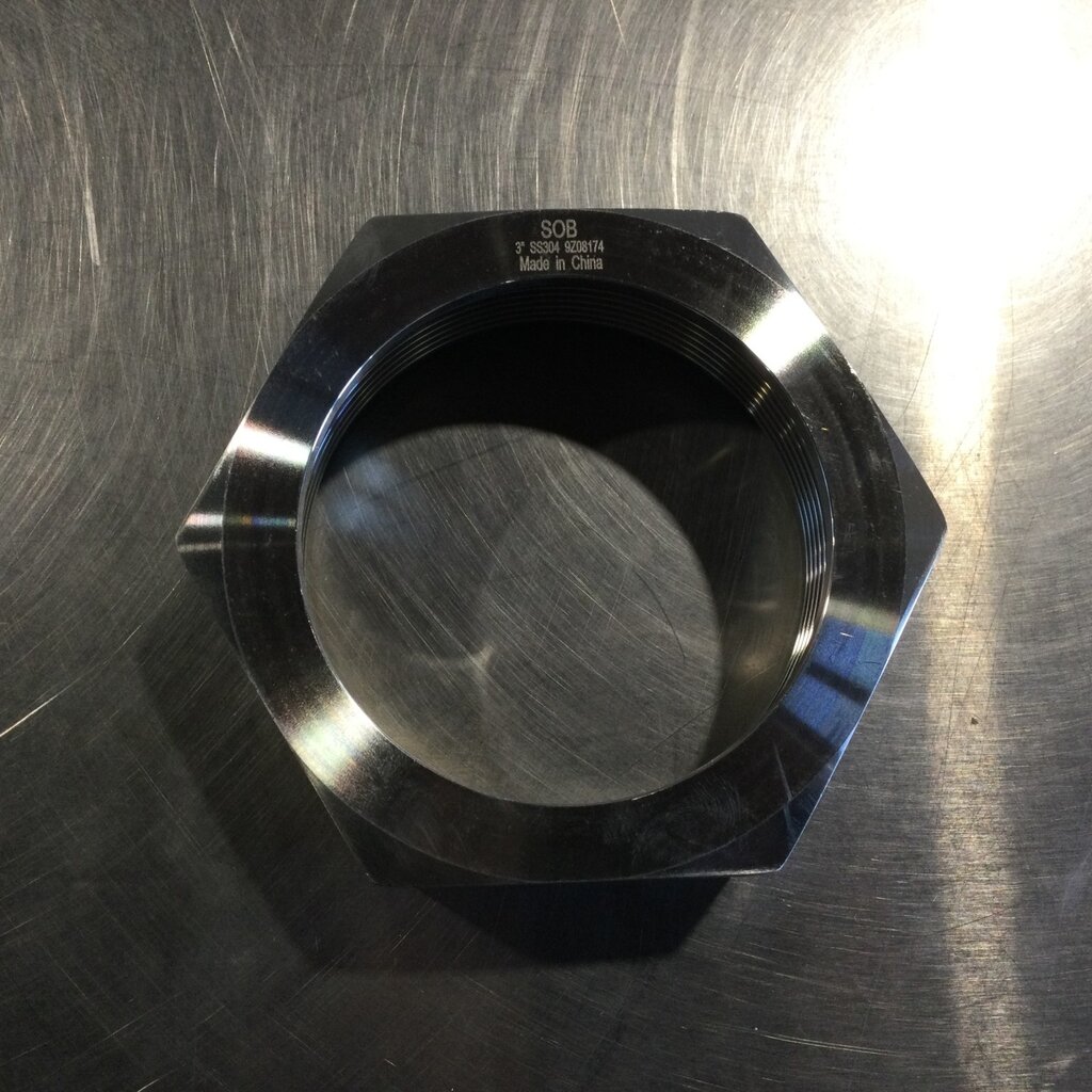 DIXON 3" UNION HEX NUT SS13H-3-304L