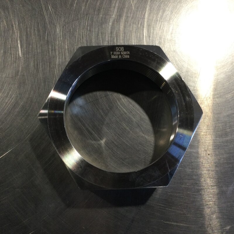 DIXON 3" UNION HEX NUT SS13H-3-304L