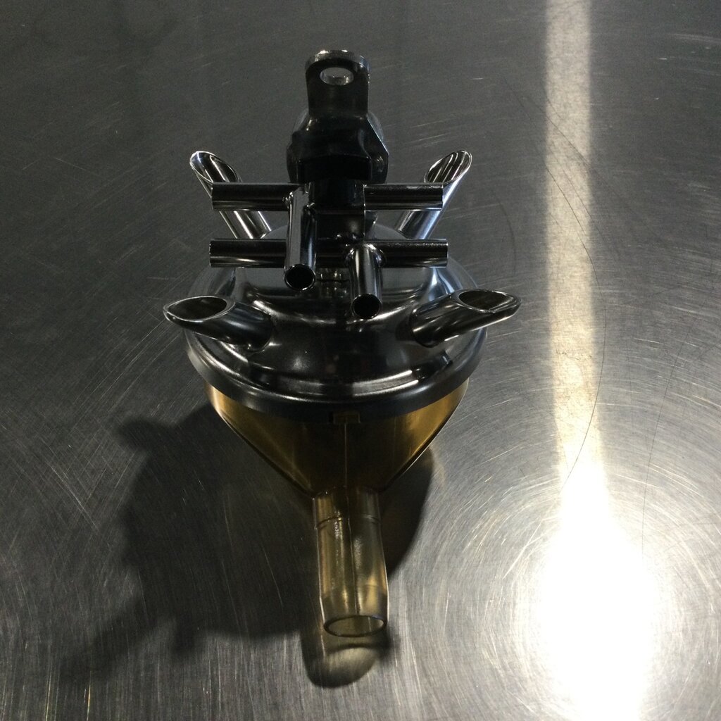 300CC VENTED CLAW W/O VALVES, S/S TEE 9/32 BACK TO FRONT W/ RADEL BOWL