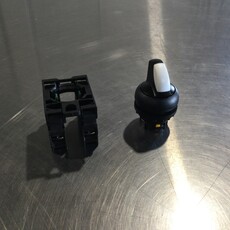 BLACK MOMENTARY SELECTOR SWITCH W/ (2) 1-N.O. CONTACT BLOCKS