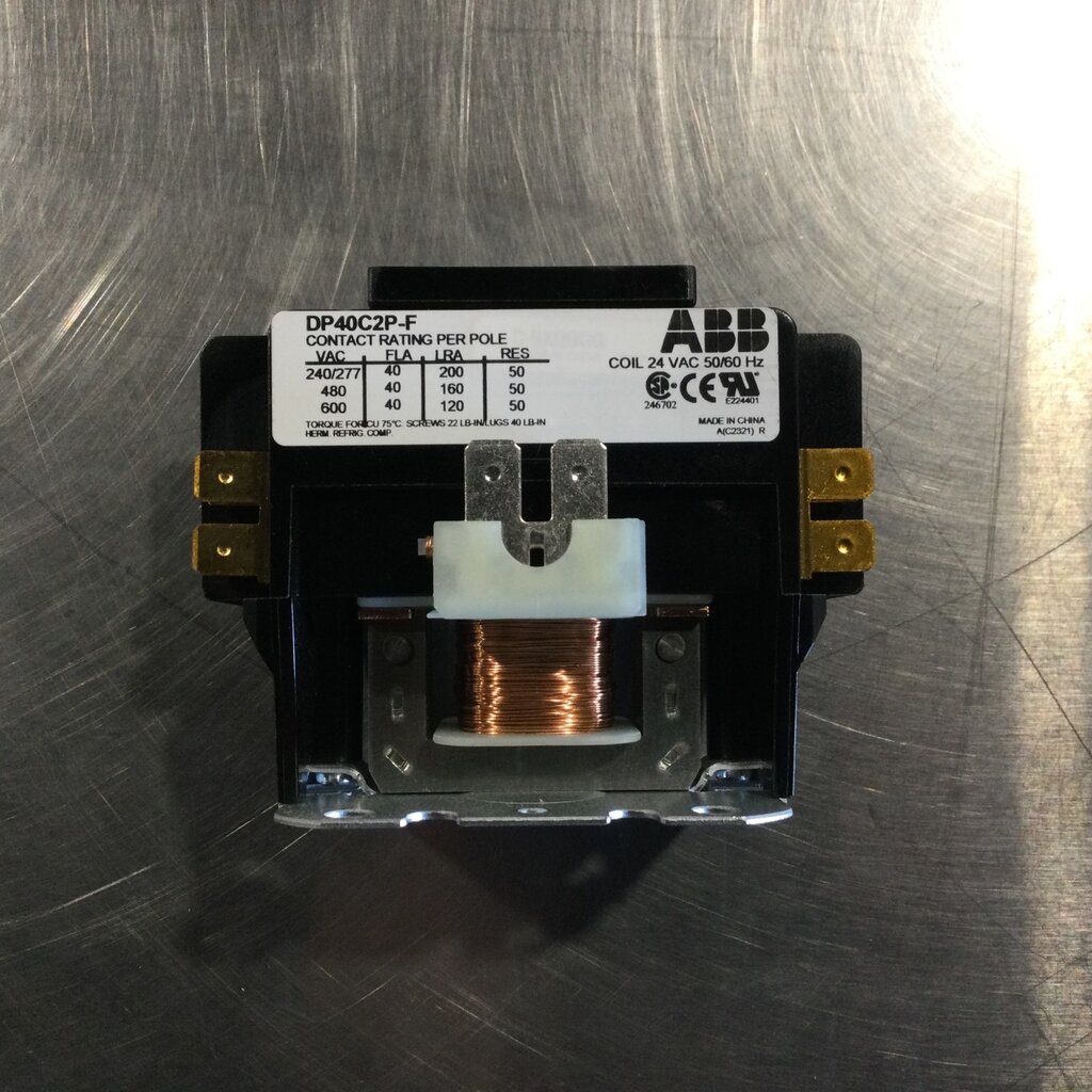 CONTACTOR - 2-POLE - 40A - 24VAC