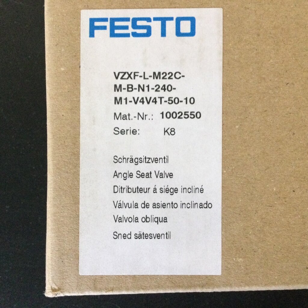 FESTO 1" S/S Y-BODY VALVE