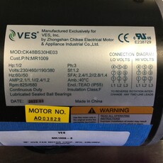 VES 36" HVB FAN MOTOR .5HP, 3PH, 230/460V, 825RPM, YOKE MOUNT