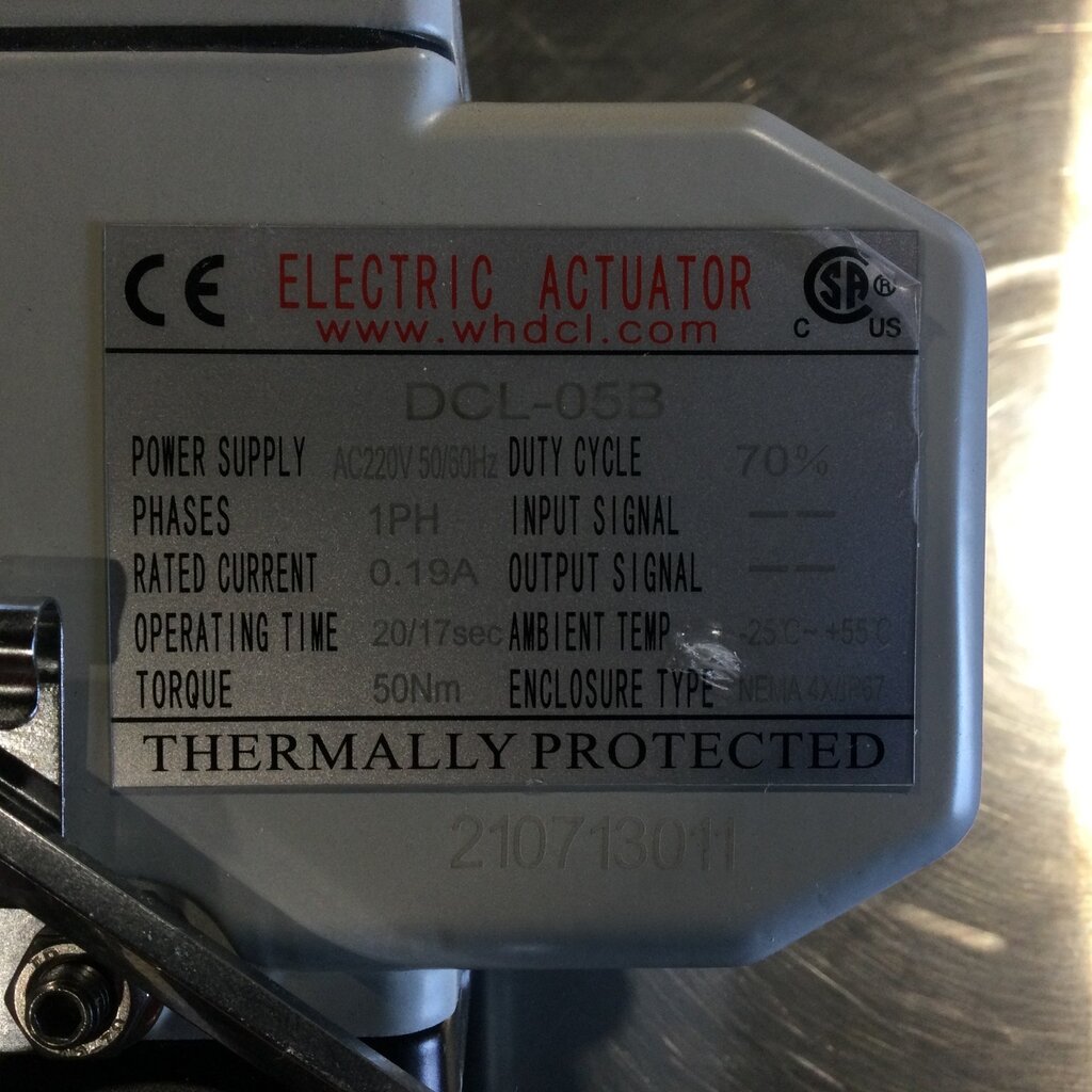 VES 55/72" PPFS DCL-05B LOUVER ACTUATOR, 1/4 TURN, 1PH, 230V