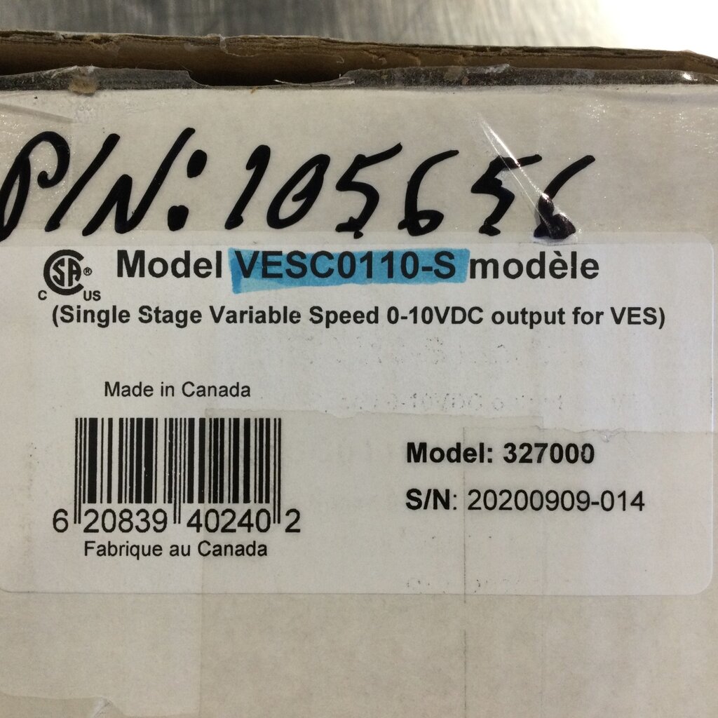 VES SINGLE STAGE CONTROL, 0-10V, ON/OFF STAGE
