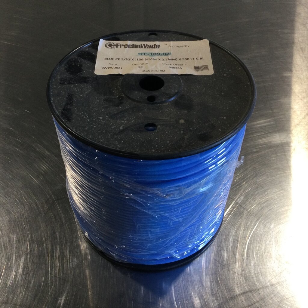5/32 BLUE POLYETHLENE HARD TUBING (PER FT)