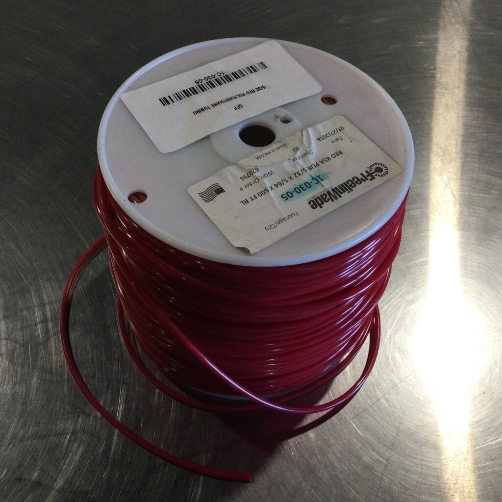 5/32 RED POLYURETHANE SOFT TUBING (PER FT)