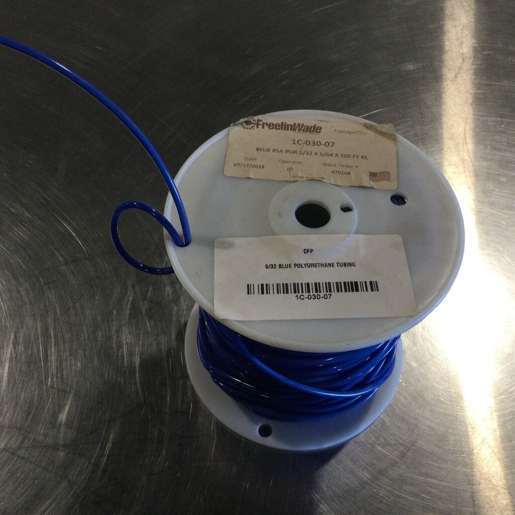 5/32 BLUE POLYURETHANE SOFT TUBING (PER FT)