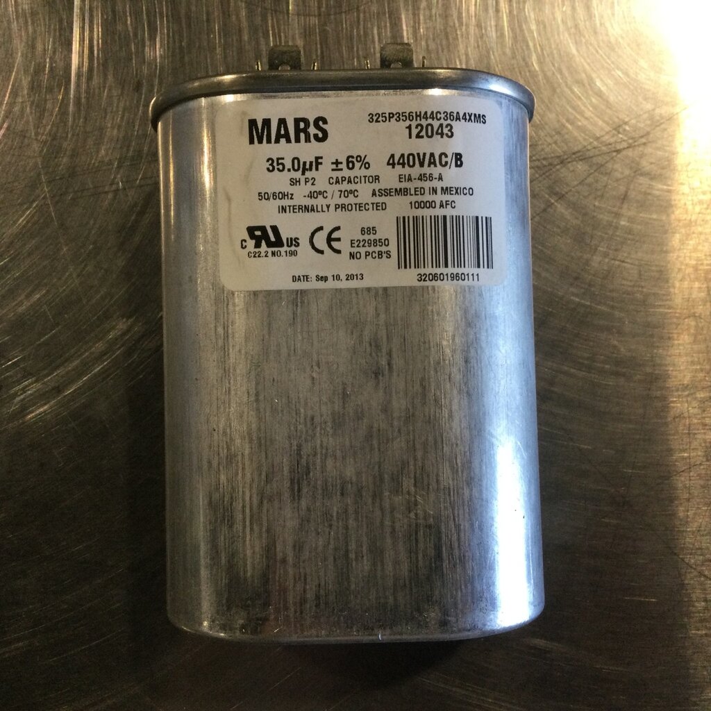OVAL RUN/START CAPACITOR 35MFD, 440/370VAC