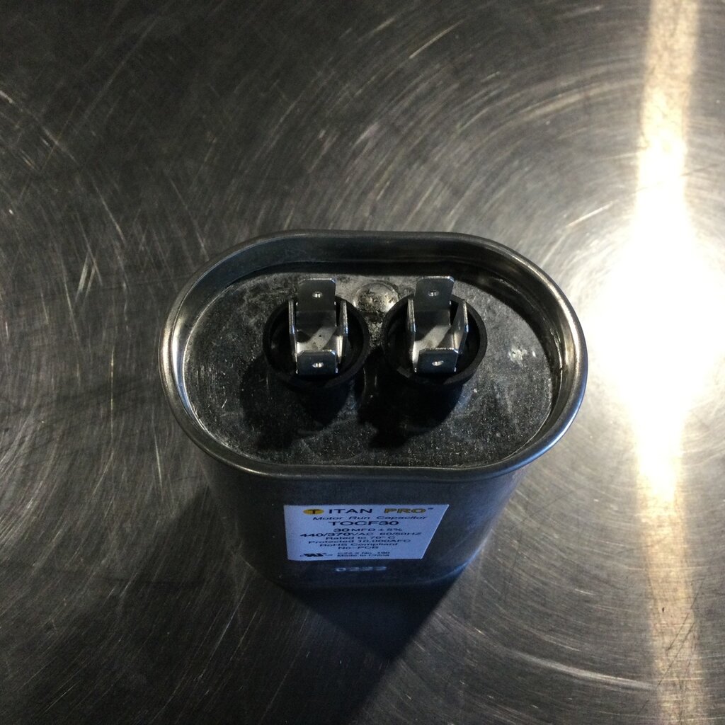 OVAL RUN/START CAPACITOR 30MFD, 370/440VAC