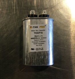OVAL RUN/START CAPACITOR 15MFD, 370VAC