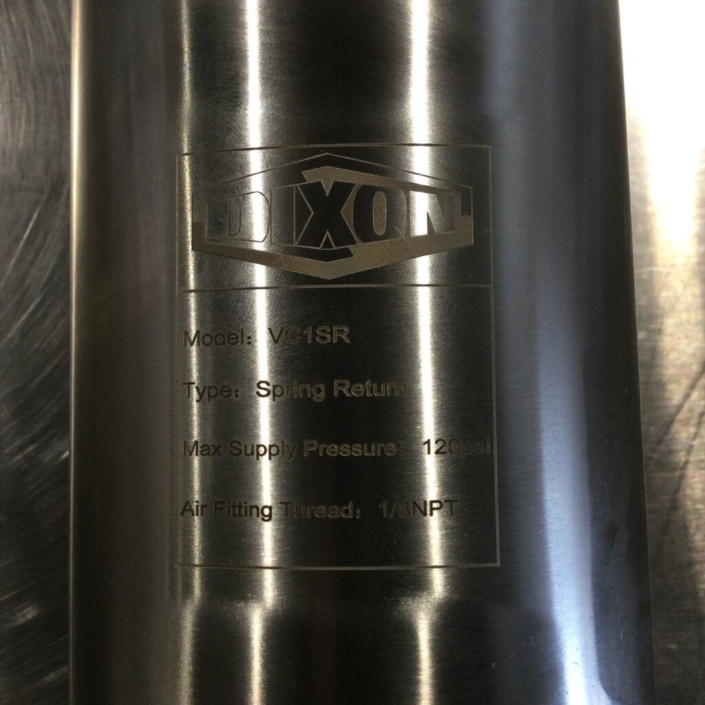 DIXON 2" CLAMP AIR ACTUATED BUTTERFLY VALVE SPRING RETURN