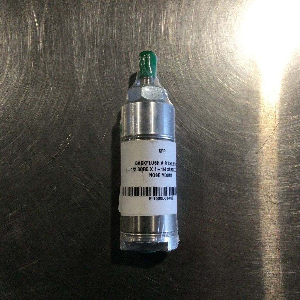 BACKFLUSH AIR CYLINDER 1-1/2 BORE X 1-1/4 STROKE, 3/4-16 NOSE MOUNT