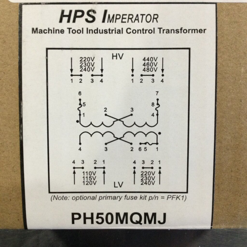 MUELLER TRANSFORMER 50VA, 480V PRI, 240V SEC