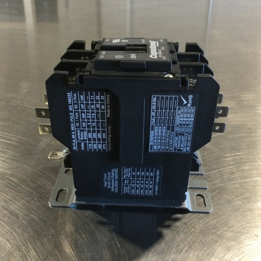 COPELAND CONTACTOR, 3-POLE, 50A, 208/240VAC