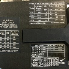 COPELAND CONTACTOR, 3-POLE, 50A, 208/240VAC