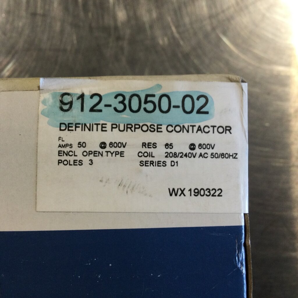 COPELAND CONTACTOR, 3-POLE, 50A, 208/240VAC