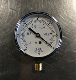 BOUMATIC VACUUM GAUGE DRY 3-1/2 FACE, 0-30 Hg
