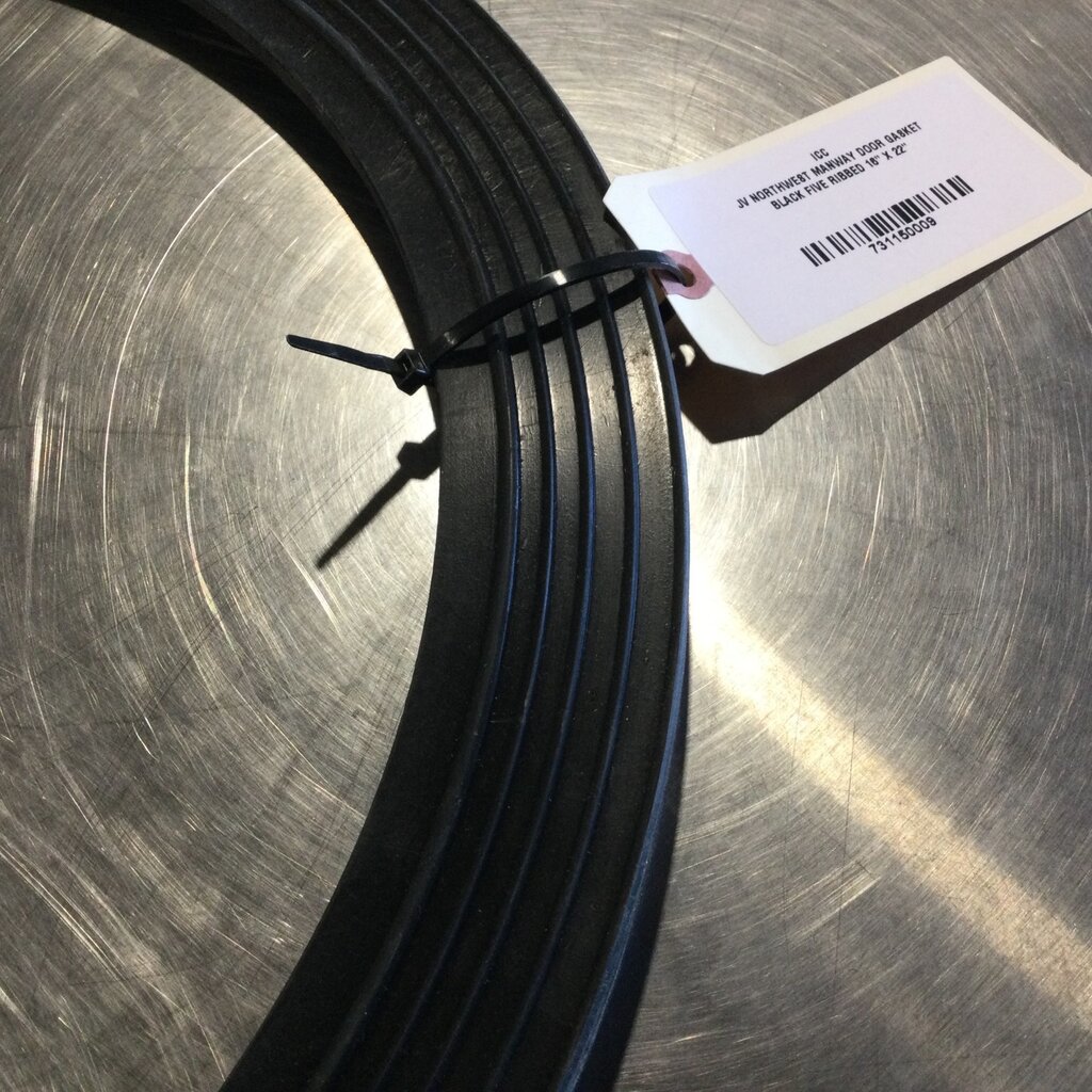 JV NORTHWEST MANWAY DOOR GASKET BLACK FIVE RIBBED 16" X 22"
