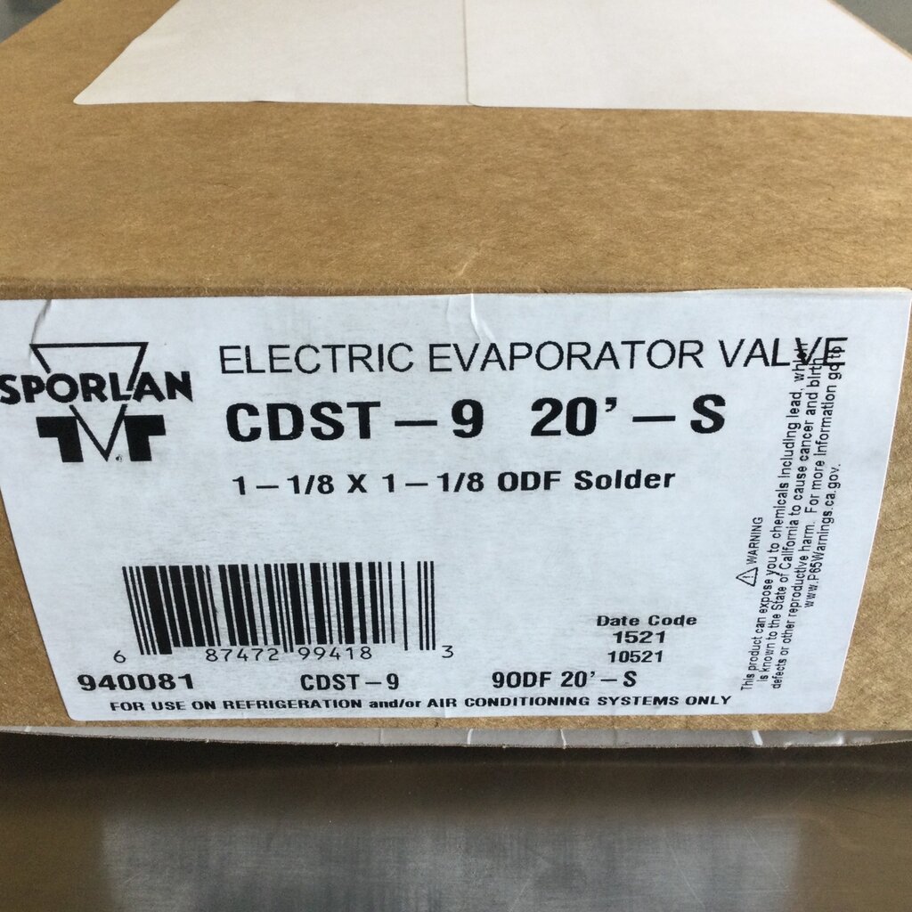 WHRL SPORLAN ELECTRIC VAPORATOR VALVE 1-1/8 X 1-1/8 ODF SOLDER